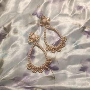 Vintage Kenneth Jay Lane Clip-On Earrings, Pink and Gold